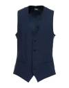 Tombolini Man Tailored Vest Blue Size 46 Virgin Wool, Elastane In Blue