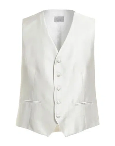 Tombolini Man Tailored Vest Cream Size 48 Silk In White