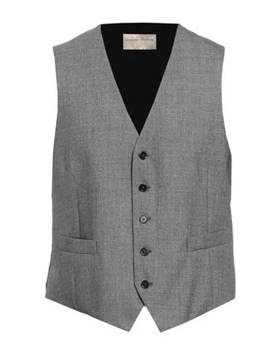 Tombolini Man Tailored Vest Grey Size 44 Virgin Wool In Gray