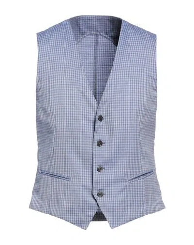 Tombolini Man Tailored Vest Light Blue Size 40 Wool, Silk, Lycra