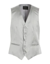Tombolini Man Tailored Vest Light Grey Size 40 Virgin Wool, Mohair Wool In Grey