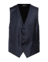 Tombolini Man Tailored Vest Midnight Blue Size 44 Virgin Wool In Blue