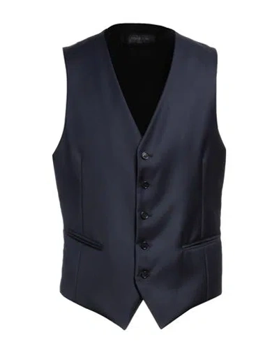 Tombolini Man Tailored Vest Midnight Blue Size 44 Virgin Wool