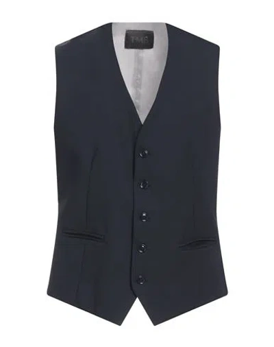 Tombolini Man Tailored Vest Midnight Blue Size 44 Virgin Wool, Elastane, Viscose