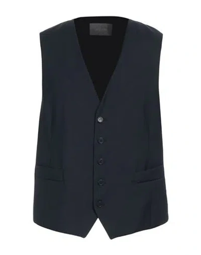 Tombolini Man Tailored Vest Midnight Blue Size 44 Wool