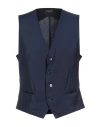 Tombolini Man Tailored Vest Midnight Blue Size 44 Wool, Mohair Wool In Blue
