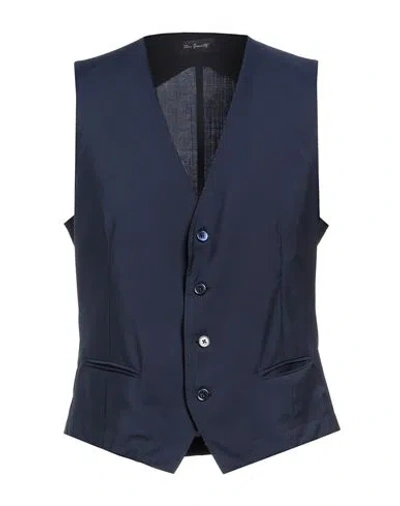 Tombolini Man Tailored Vest Midnight Blue Size 44 Wool, Mohair Wool