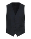 Tombolini Man Tailored Vest Midnight Blue Size 46 Virgin Wool In Blue