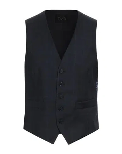 Tombolini Man Tailored Vest Midnight Blue Size 46 Virgin Wool