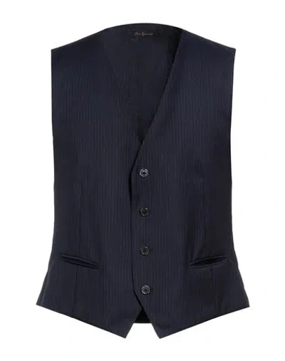 Tombolini Man Tailored Vest Midnight Blue Size 46 Virgin Wool, Elastane