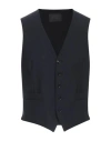 Tombolini Man Tailored Vest Midnight Blue Size 42 Virgin Wool, Elastane In Blue