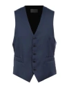 Tombolini Man Tailored Vest Navy Blue Size 44 Virgin Wool