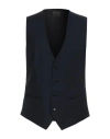 Tombolini Man Tailored Vest Midnight Blue Size 46 Virgin Wool In Navy Blue