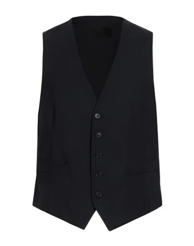 Tombolini Man Tailored Vest Navy Blue Size 46 Virgin Wool, Elastane