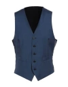 Tombolini Man Tailored Vest Navy Blue Size 44 Virgin Wool In Navy Blue