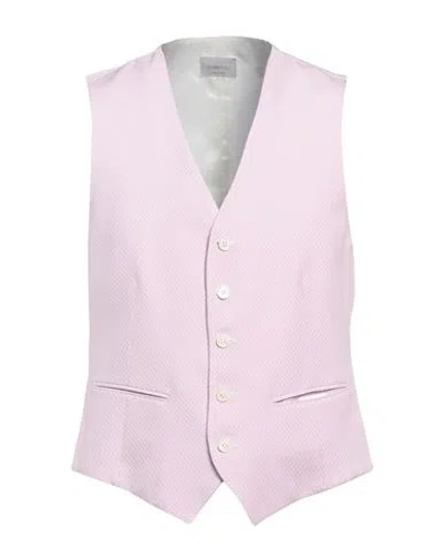 Tombolini Man Tailored Vest Pink Size 46 Cotton, Viscose