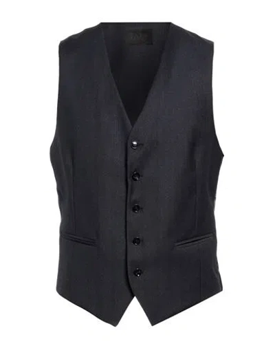 Tombolini Man Tailored Vest Charcoal Size 38 Virgin Wool, Elastane In Grey