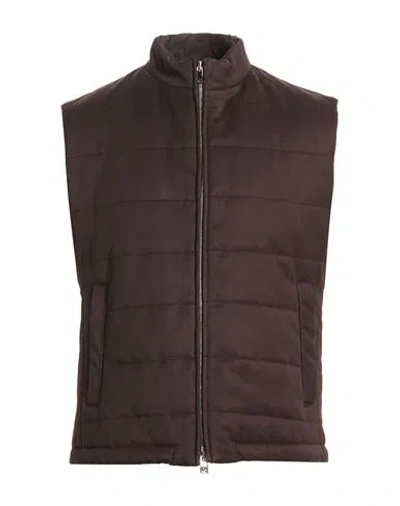 Tombolini Man Vest Dark Purple Size 48 Polyester In Brown