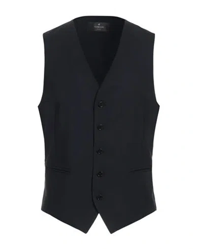 Tombolini Man Tailored Vest Midnight Blue Size 46 Virgin Wool, Lycra
