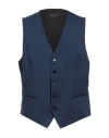Tombolini Man Tailored Vest Navy Blue Size 44 Virgin Wool In Navy Blue
