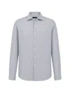 Tombolini Marl-pattern Spread-collar Shirt In Blue