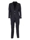 Tombolini Tailored Single-breasted Suit With Subtle Pocket Detail In Black