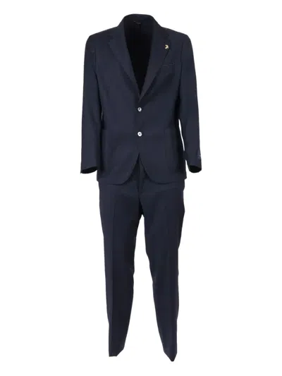 Tombolini Notched-lapel Single-breasted Suit In Blue