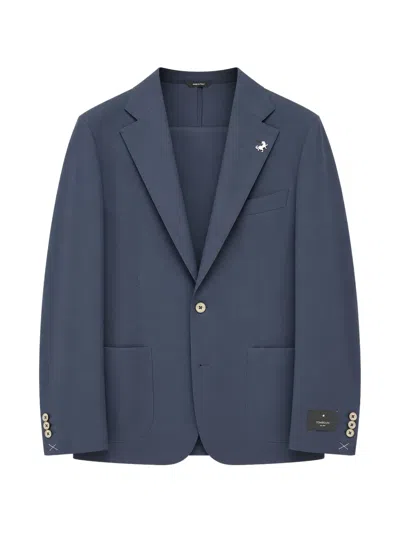 Tombolini Notched-lapel Single-breasted Blazer In Blue