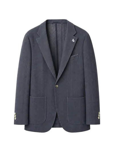 Tombolini Pinstripe-pattern Notched-lapel Jacket In Blue