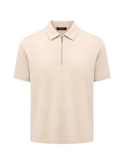 Tombolini Quarter-zip Polo Shirt In Neutral
