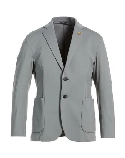 Tombolini Running Man Blazer Grey Size 40 Polyamide, Elastane In Gray