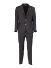 Tombolini Tailored Single-breasted Suit With Subtle Pocket Detail In Black