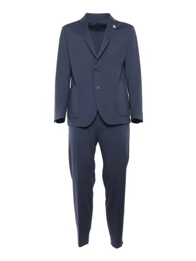 Tombolini Single-breasted Suit In Blue