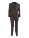 Tombolini Tailored Brown Wool Suit With Notch Lapel In Gray