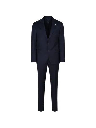 Tombolini Single-breasted Notched-lapel Suit In Blue