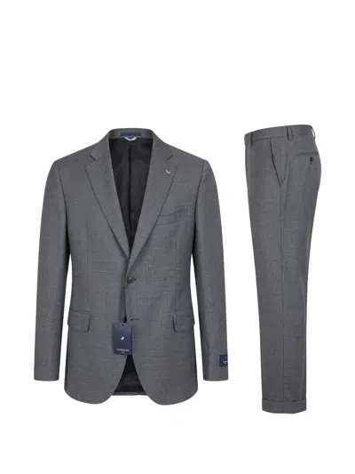 Tombolini Single-breasted Notched-lapel Suit In Gray