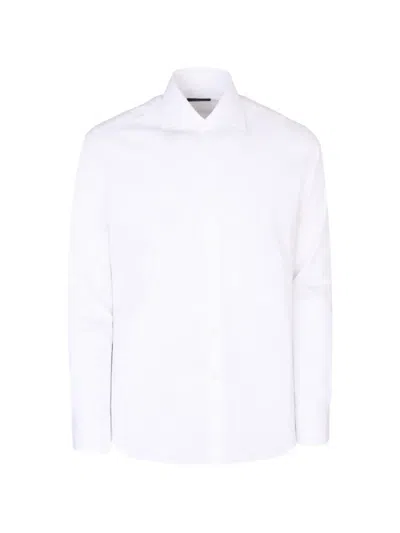 Tombolini Slim-fit Semi-spread Collar Shirt In White