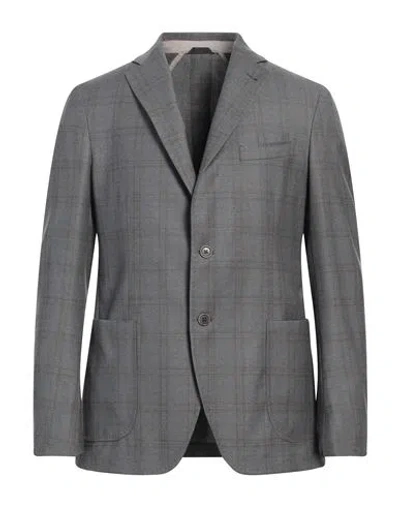 Tombolini Sport Man Blazer Grey Size 46 Virgin Wool