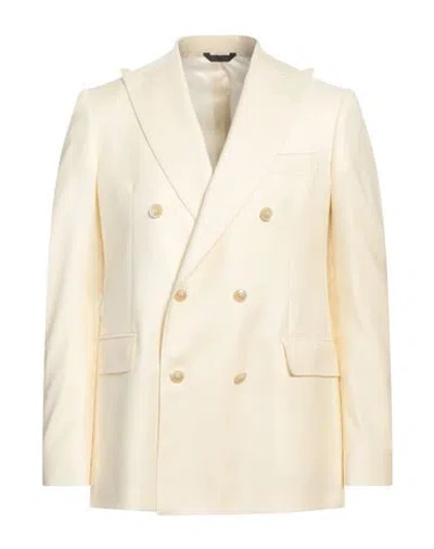 Tombolini Sport Man Blazer Pastel Yellow Size 44 Virgin Wool