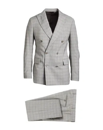 Tombolini Sport Man Suit Light Grey Size 46 Virgin Wool