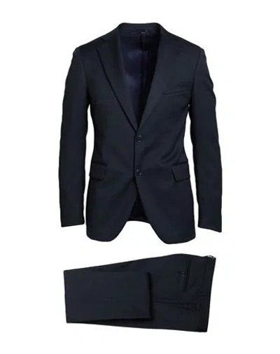 Tombolini Sport Man Suit Midnight Blue Size 44 Wool, Lycra