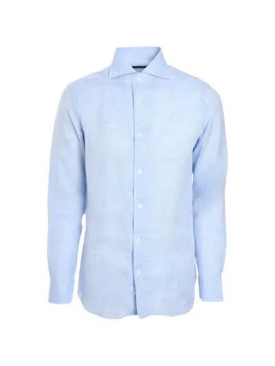 Tombolini Spread-collar Button-up Shirt In Blue