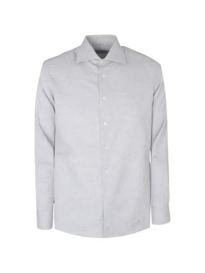 Tombolini Spread-collar Long-sleeve Shirt In Gray