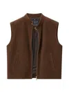 Tombolini Suede Band-collar Vest In Brown