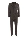 Tombolini Tailored Brown Wool Suit With Notch Lapel In Gray