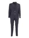 Tombolini Tailored Suit With Notch Lapel And Slim-fit Trousers In Blue