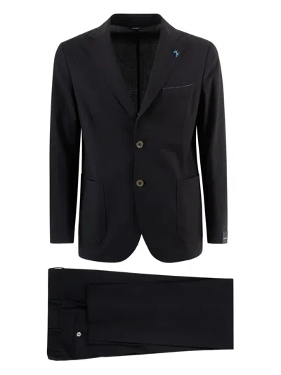 Tombolini Two-button Patch-pocket Suit In Black