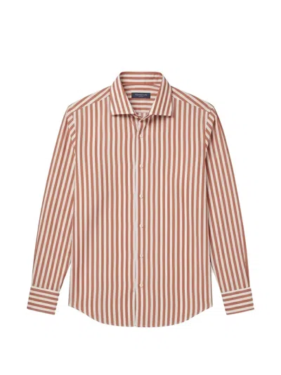 Tombolini Vertical-stripe Long-sleeve Shirt In Orange