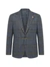 Tombolini Zero Gravity Check-pattern Blazer In Gray