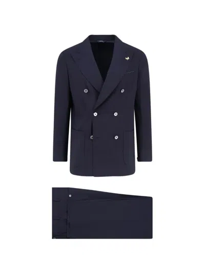 Tombolini Zero Gravity Double-breasted Suit In Blue